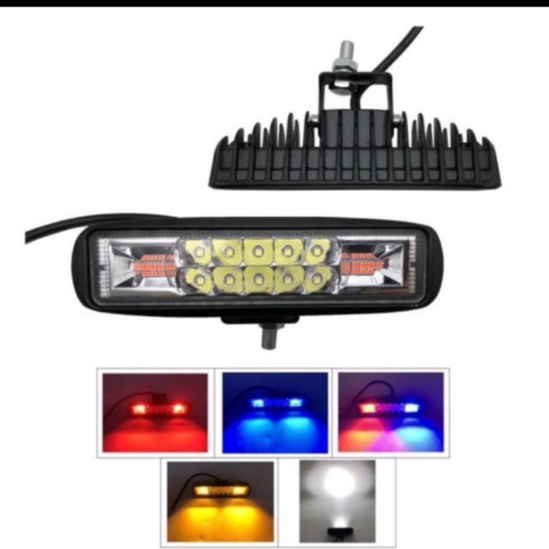 lampu tembak 10 mata led sorot/cwl 10mata led sorot kotak plus signal 3x3 kedip warna lengkap