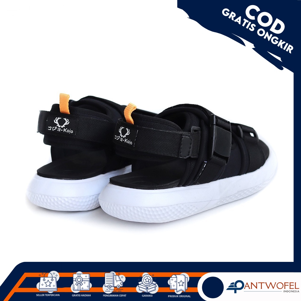 PTW X AKRA - Sendal Slide Kasual Unisex Pria Wanita Slip On Ukuran 39 - 43 Warna Hitam - Sandal Selop Velcro Casual Cewek Cowok Santai Anti Slip/Anti Licin Hangout Nikahan Lamaran Undangan Kondangan Fladeo