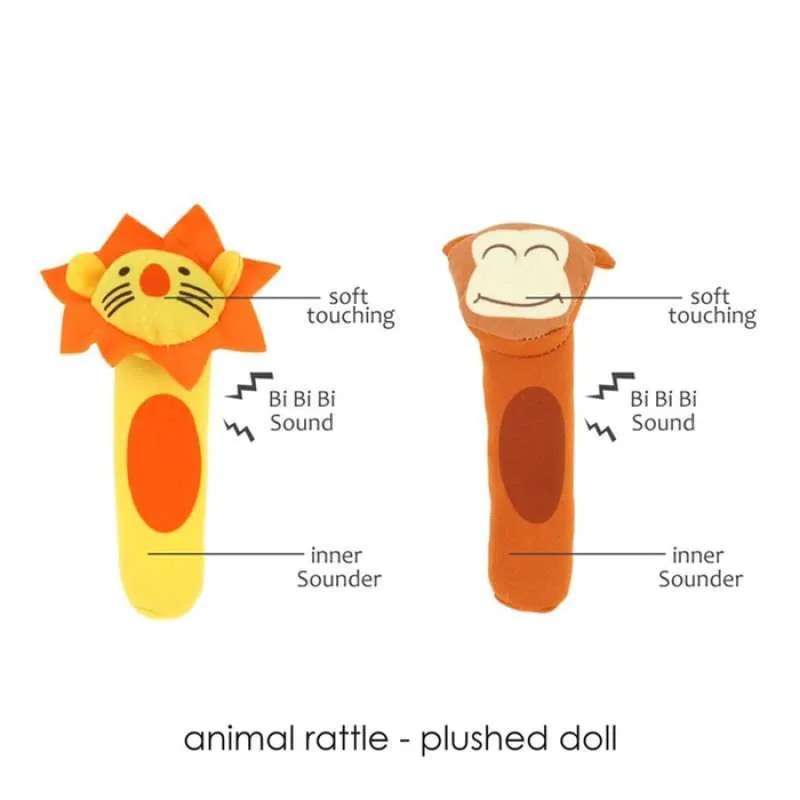 Mainan Rattle Bayi Stik Mini - Rattle Stick Boneka Kerincing Aneka Bentuk Binatang