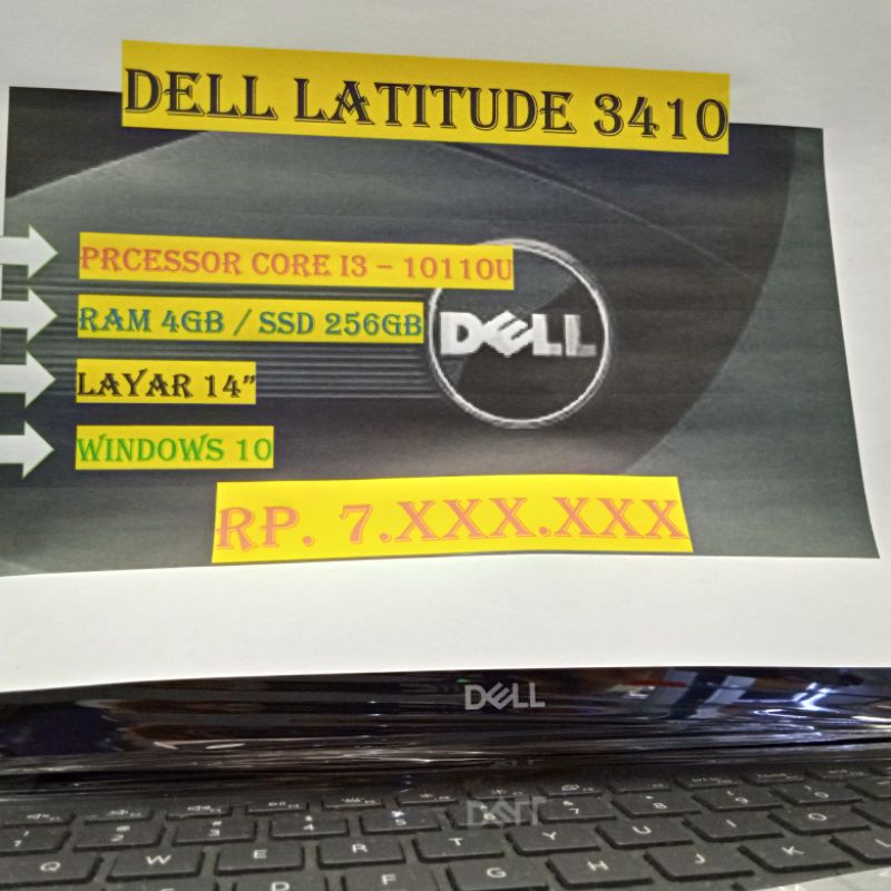 DELL LATITUDE 3410 I3 10110U 4GB SSD 256GB