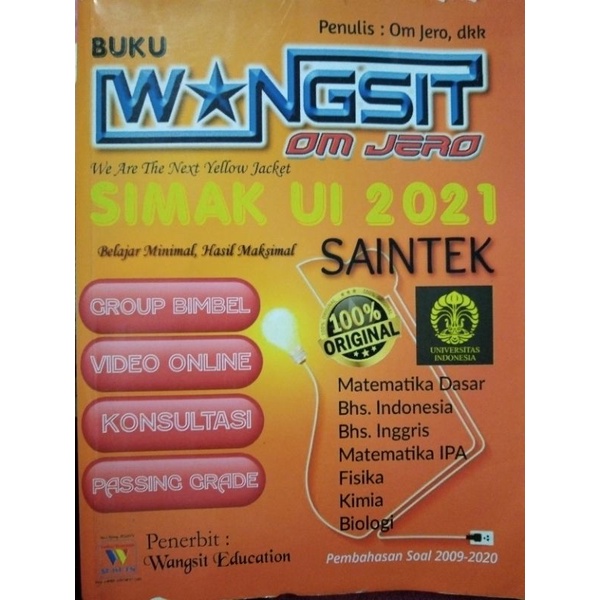 Preloved wangsit Simak UI Saintek 2021