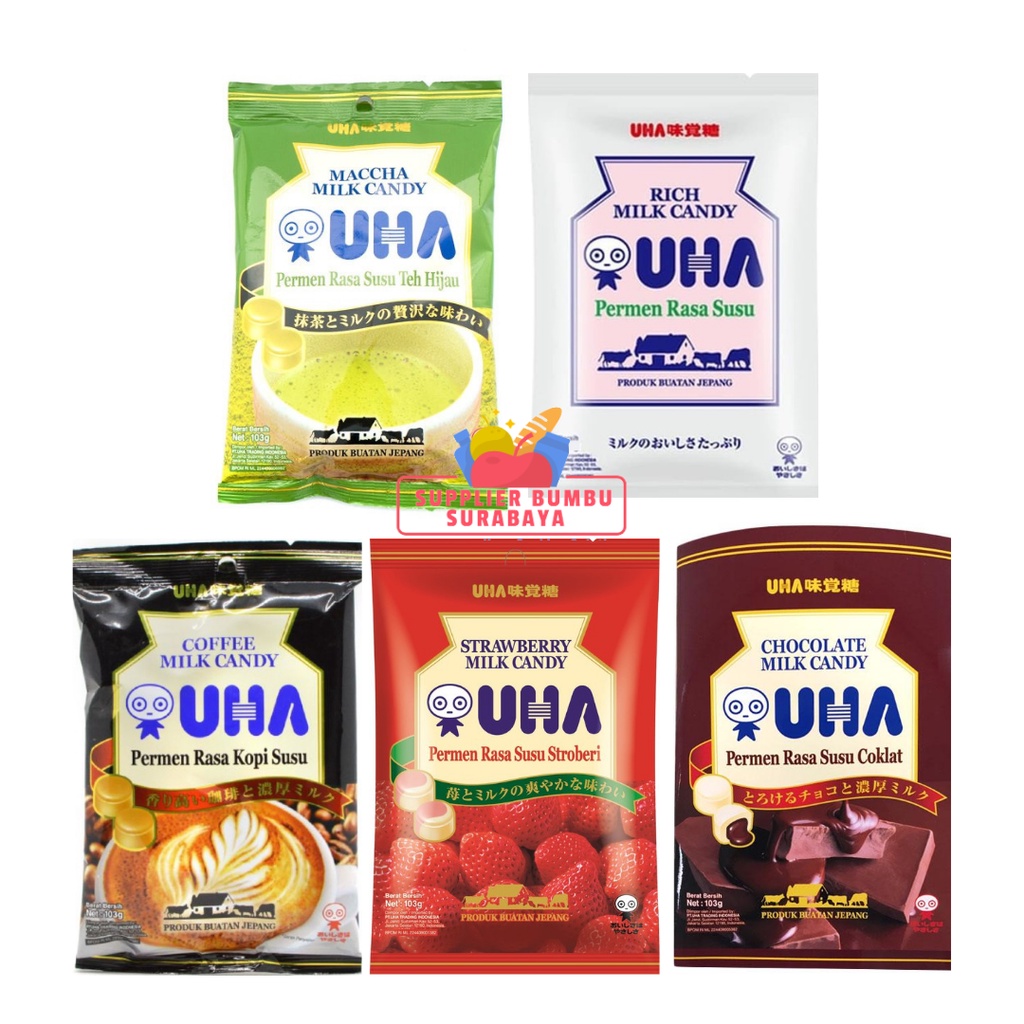 UHA Matcha Milk Candy / Permen Rasa Green Tea 103g