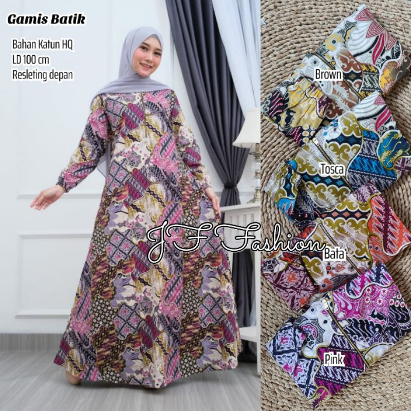 Gamis Batik katun LD ±100cm //GBK70-4