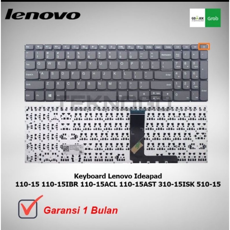 keyboard laptop LENOVO Ideapad 110-15AST, 110-15IBR