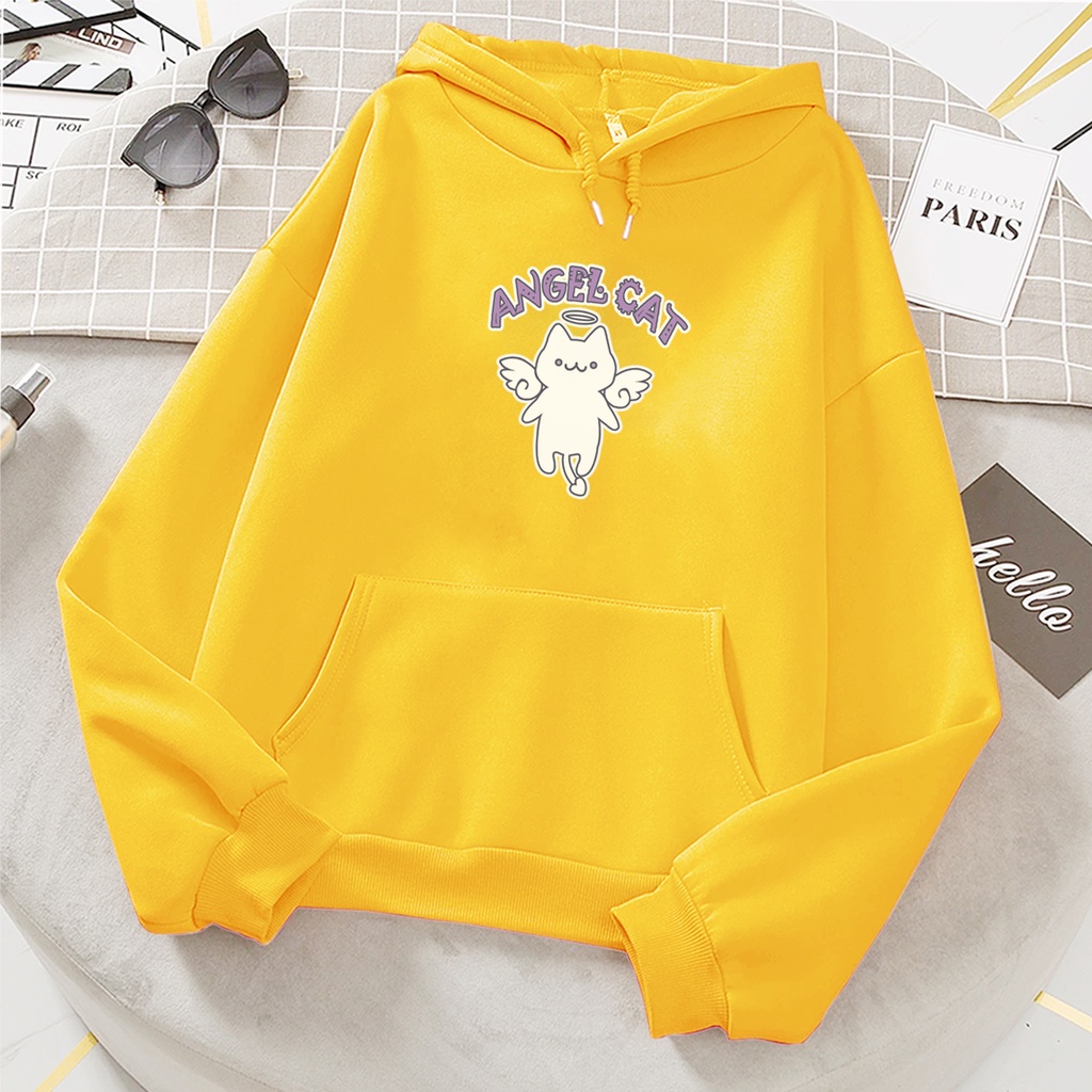 Sweater hoodie anak perempuan ANGEL CAT suwiter anak cewek cowok kartun