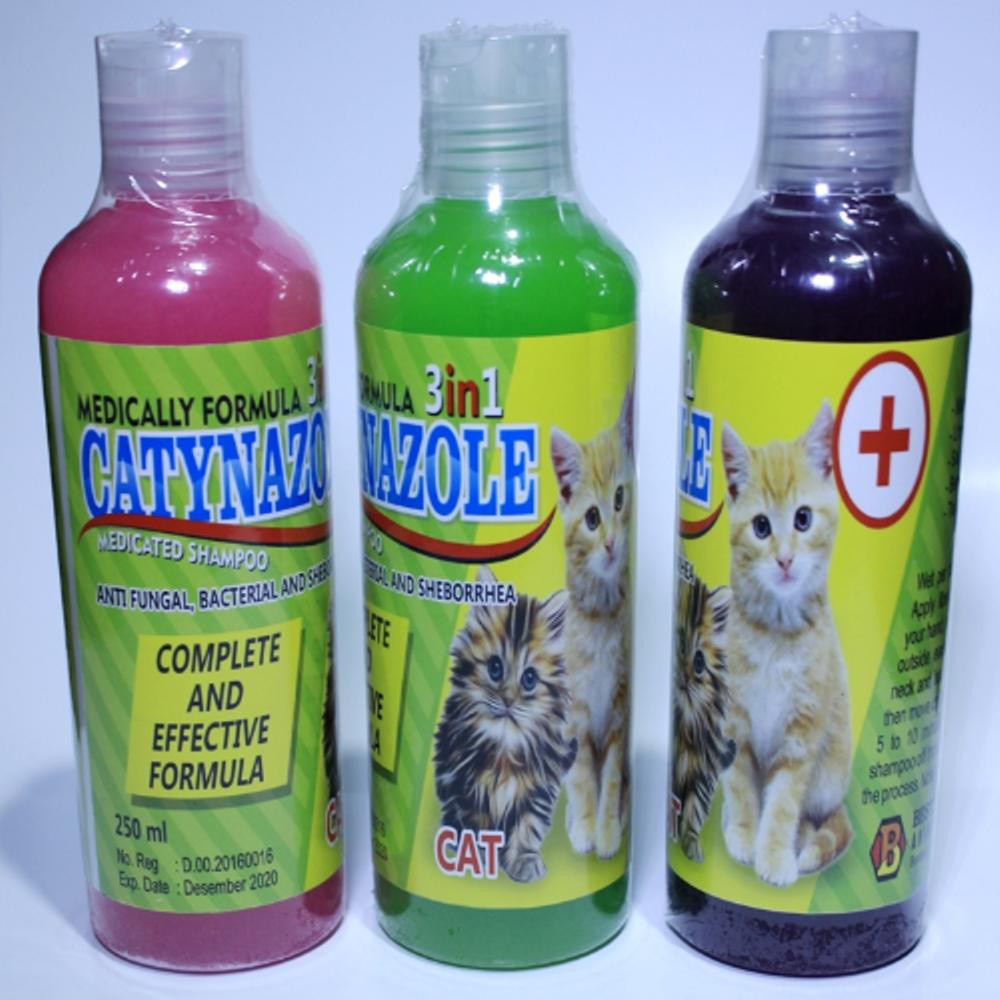 Shampo Kucing 3 in 1 Anti jamur, Gatal dan Bakteri CATYNAZOL 250ml