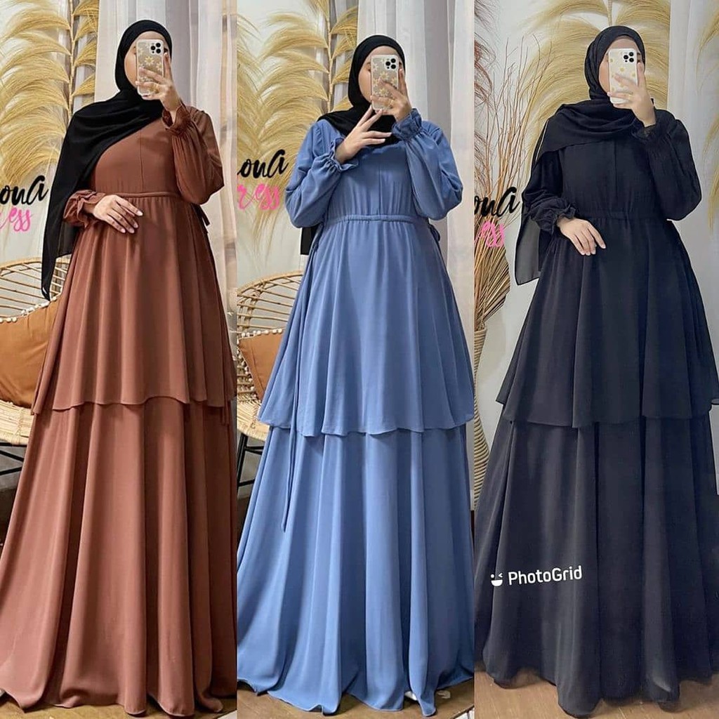 Gamis Busui Ceruty Wanita Viona Dress Bahan Ceruty Polos Pakaian Wanita Baju Muslim Wanita Modern Gamis Model Terbaru 2023 Maxy Dress Wanita Kondagan