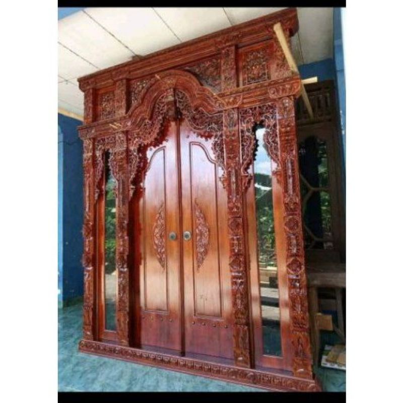 pintu gebyok ukir 2 meter asli pengrajin
