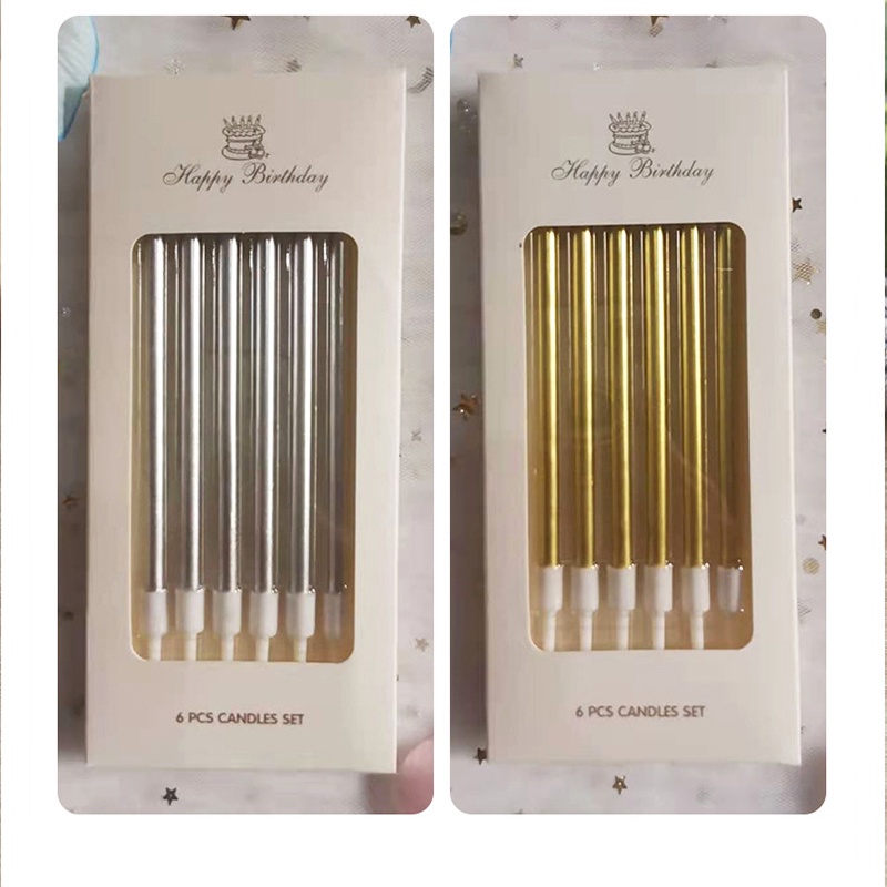 Lilin Pensil Isi 6Pcs - Dekorasi Pesta Ulang Tahun Lilin Panjang Birthday TOTALL