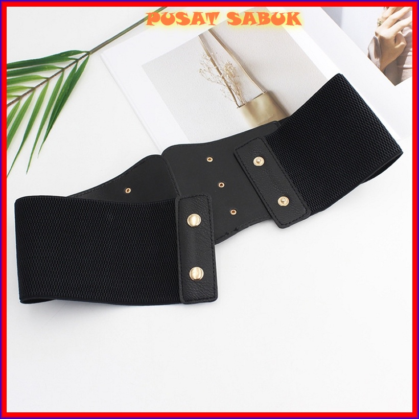 Belt Lebar Sabuk Wanita Obi Karet Women Ikat Pinggang Fashion Gesper Korset Cewek Korea Oby Besar Jumbo Big size Gasper Hitam Gemuk Cantik Mewah
