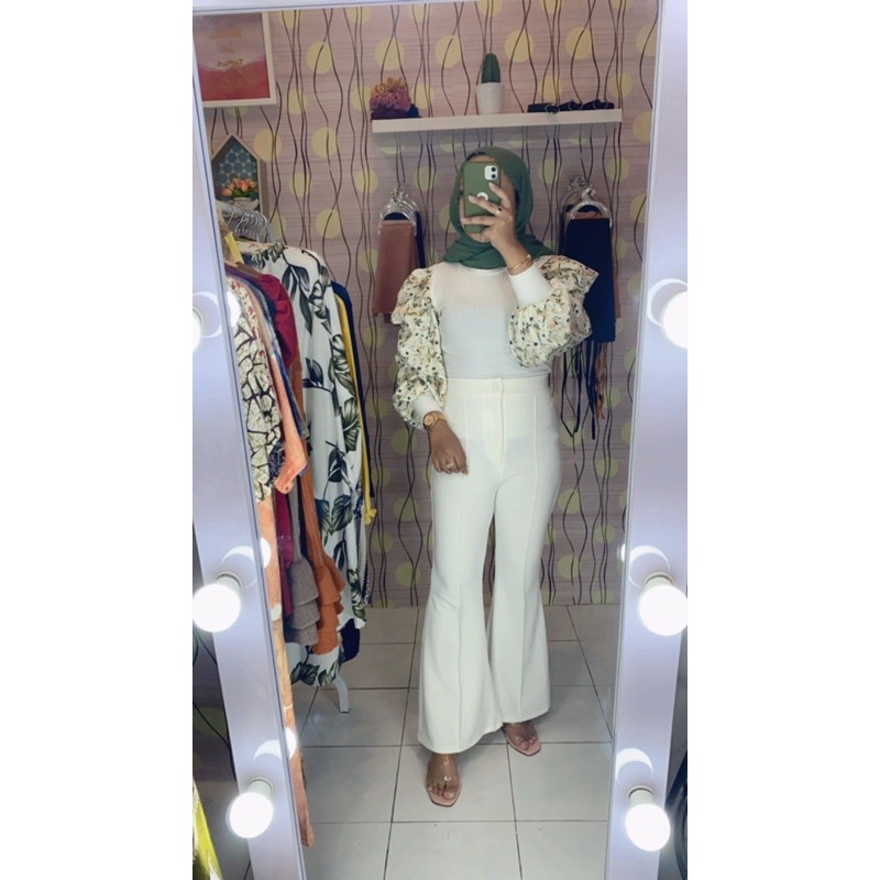 blouse atasan lengan balon puff import