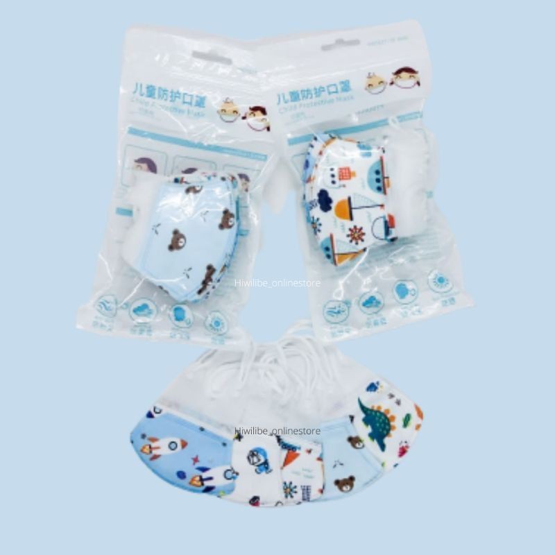 Masker duckbill bayi usia 6 bl - 4 th dan anak 4 - 10 th