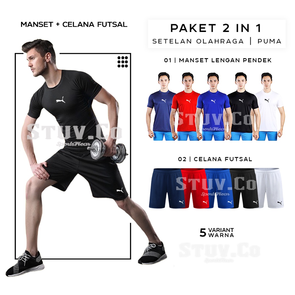 PAKET 2IN1 STELAN OLAHRAGA BASELAYER SHORTSLEEVE MANSET LENGAN PENDEK DAN CELANA DRIFIT PRIA WANITA KEREN