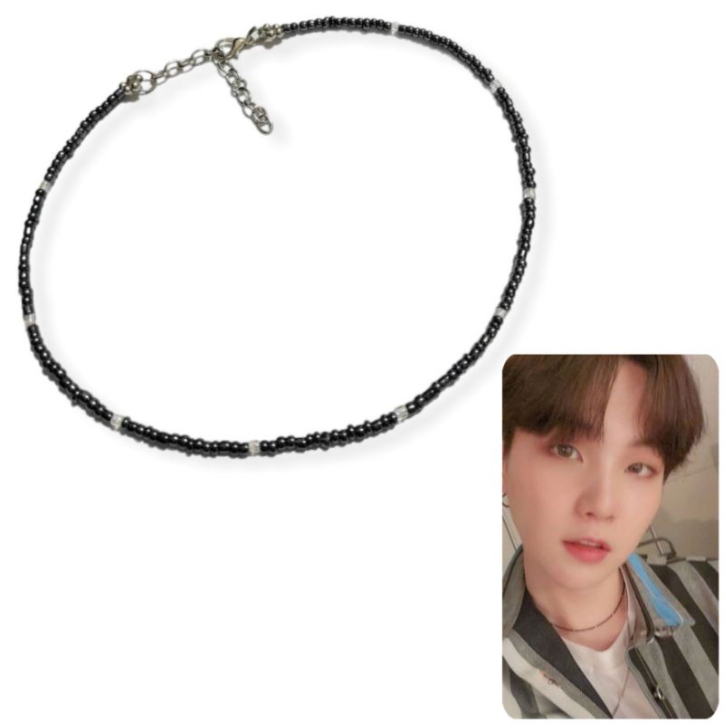 Suga Korean Beads Blaster Necklace Kalung Kpop Idol Monochrome Korea