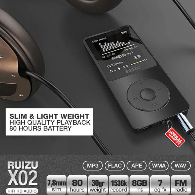 PROMO RUIZU X02 Digital Audio MP3 MP4 Video Player High Quality Lossless SQ / MP3 MP4 PLAYER