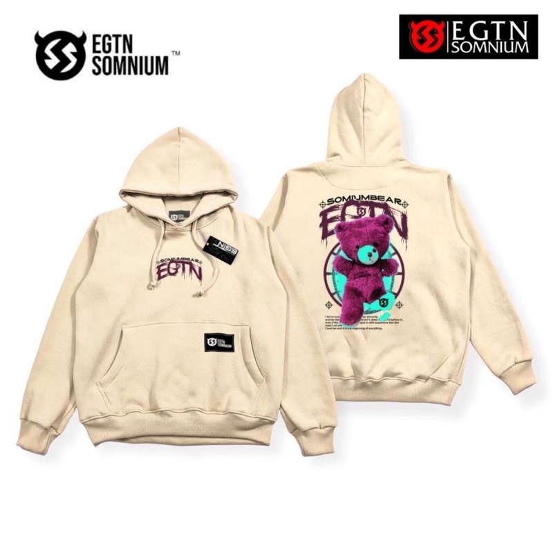 Hedent Switer Hoodie Cream Pria Keren Jaket Hodie Jumper Warna Crem Motif Fullprint Sweater Hudie Cowok Distro Krem Sweatshirt