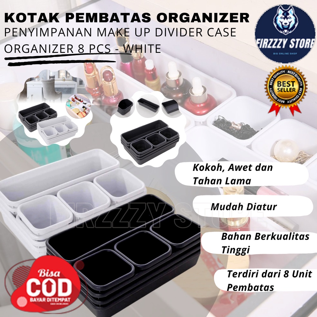 Kotak Pembatas Organizer Penyimpanan Make Up Case Organizer 8 pcs