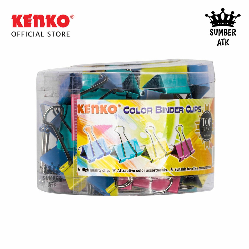 

COLOR BINDER CLIP KENKO No.111 / Penjepit Kertas - 1 DRUM