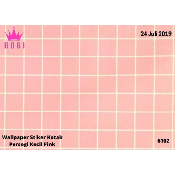 Wallpaper Sticker Motif Kotak2 Pink 6102 Ukuran 9mx45cm