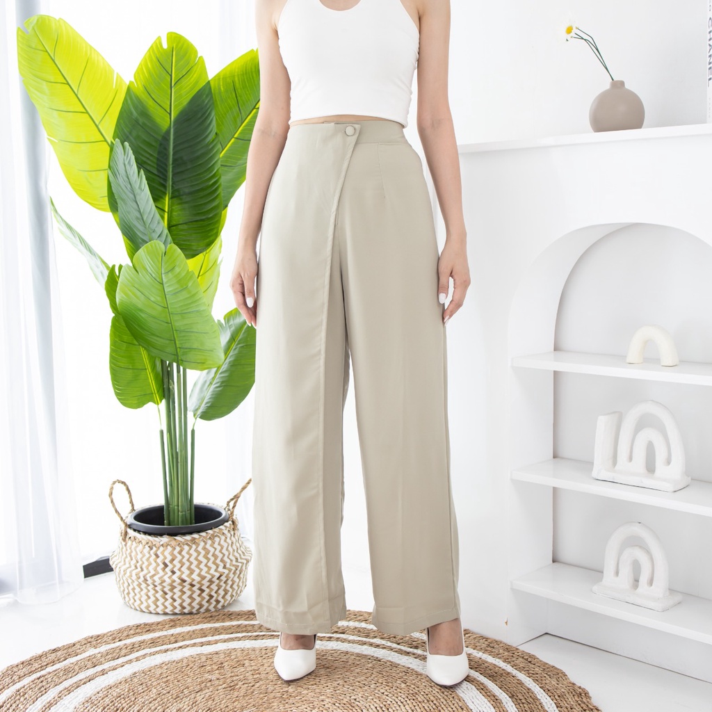 V1054 Overlap Cullote Pants -10  COLOR &amp; 2 SIZE