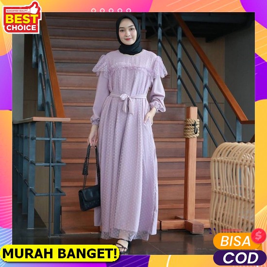 Zoia Dress / Mewah Maxi / Gamis Tutu Maxi / Gamis Terbaru 2021 Modern Lebaran / Gamis Terbaru 2022 M