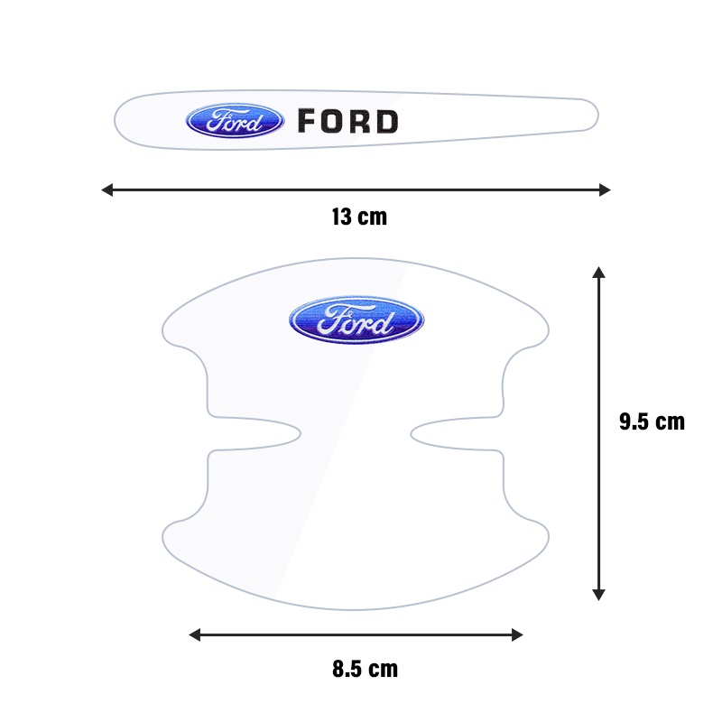 8pcs Film Vinyl Transparan Pelindung Handle Mobil Ford Fiesta Focus Ka EcoSport Ranger