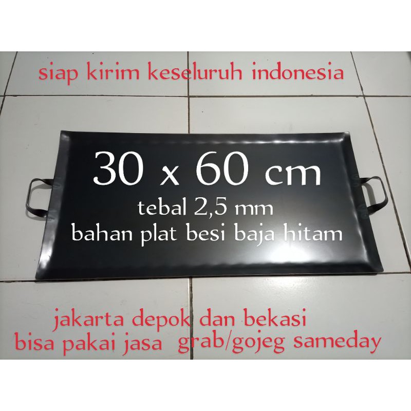 wajan baja jumbo 2 tungku 40x80 Pembakaran Anti lengket Stainless Pemanggangan Penggorengan Pan Kual