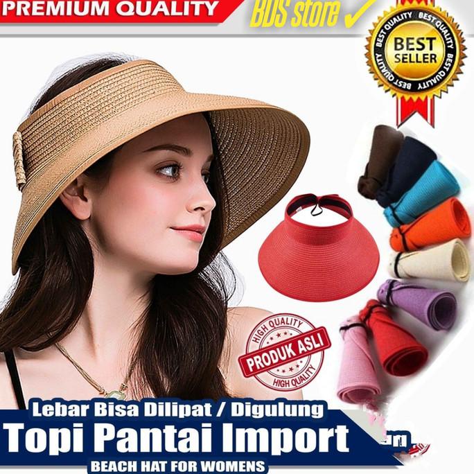 Topi pantai wanita/Topi lebar lipat