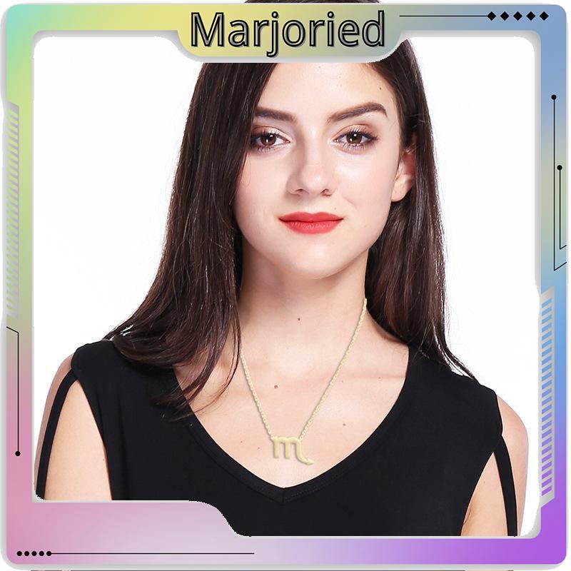 12 Zodiac Sign Constellation Pendant Kalung Untuk Wanita Pria Kalung Perhiasan Fashion Hadiah Ulang Tahun Pabrik Grosir-MJD