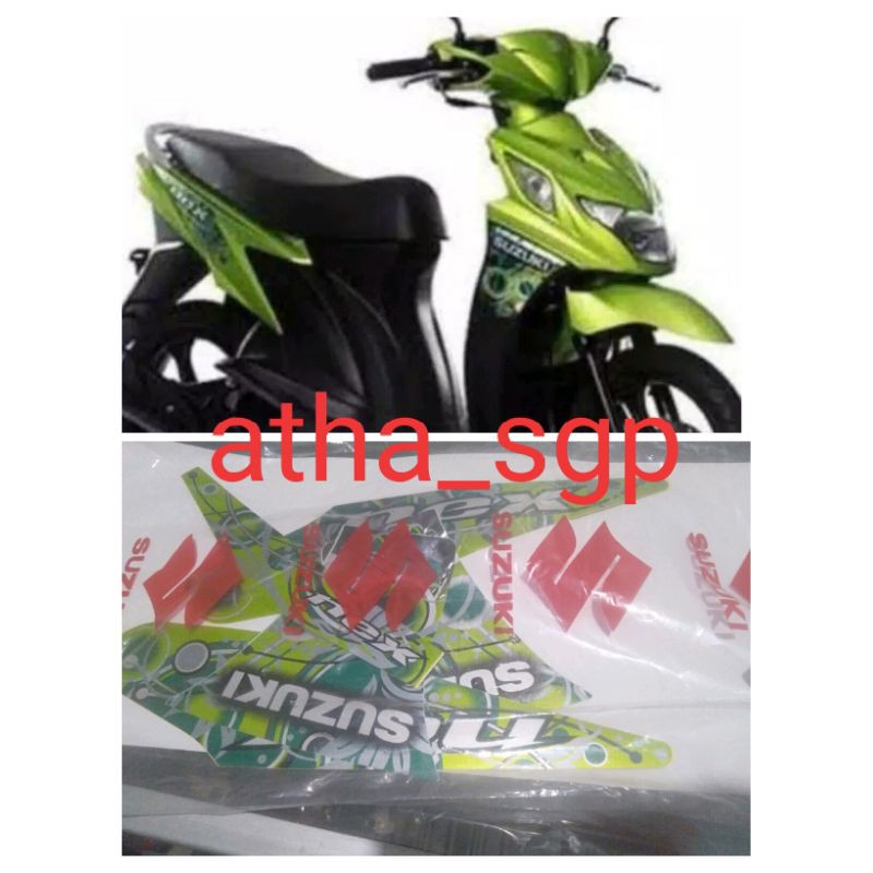 les striping stiker body suzuki nex karbu hijau 2012 ori sgp