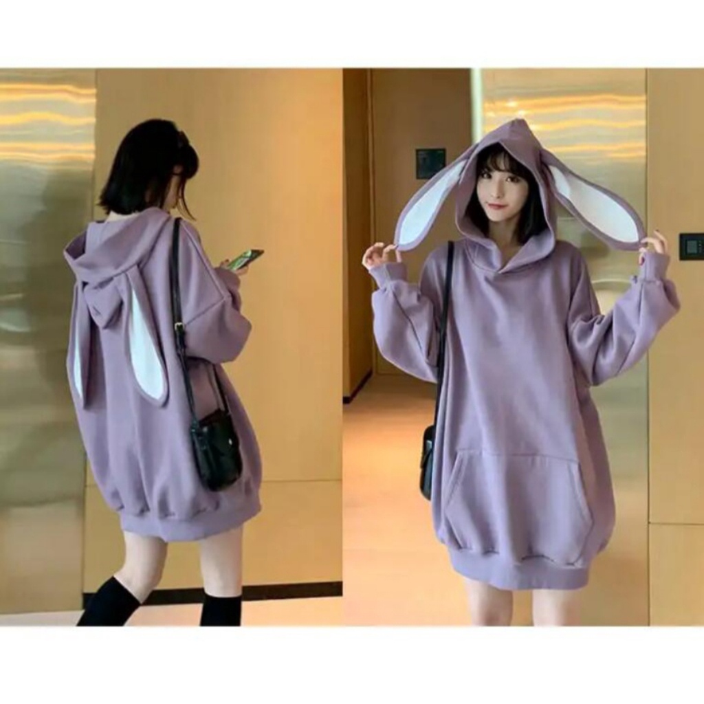 SWEATER OVERSIZE HOODIE RABBIT SWEATER HOODIE OVERSIZE WANITA XXL