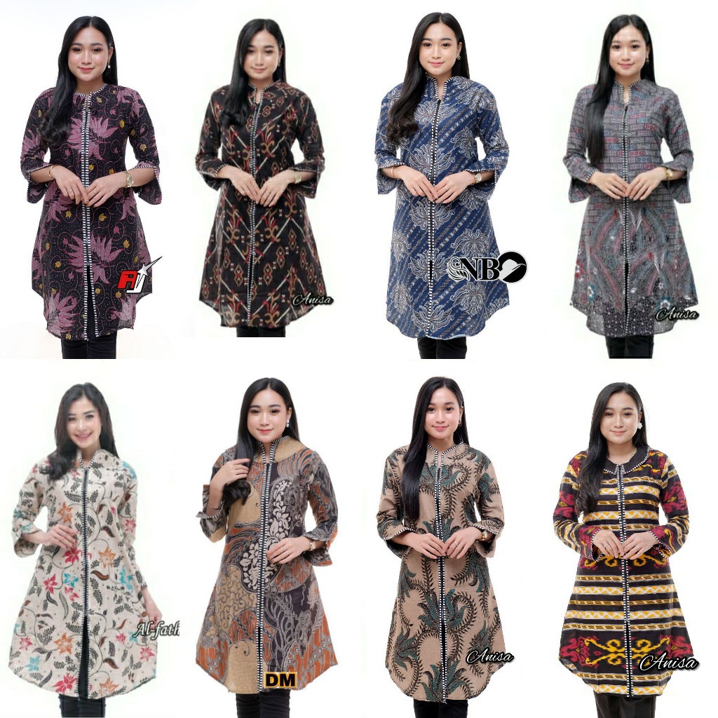 Tunik batik wanita modern terbaru JUMBO M L XL XXL jumbo atasan batik wanita seragam murah koleksibatik