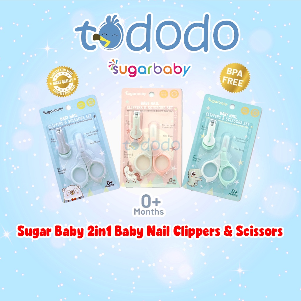 Sugar Baby 2in1 Baby Nail Clippers &amp; Scissors Set (Pemotong &amp; Gunting Kuku)