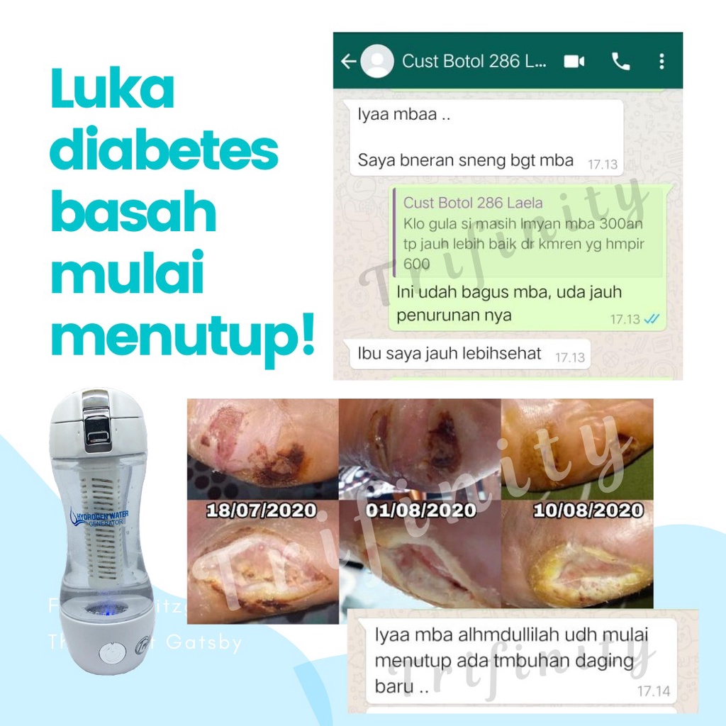 Turun gula darah diabetes kencing manis tanpa obat herbal insulin hanya dengan botol trifinity Gen2 Surabaya