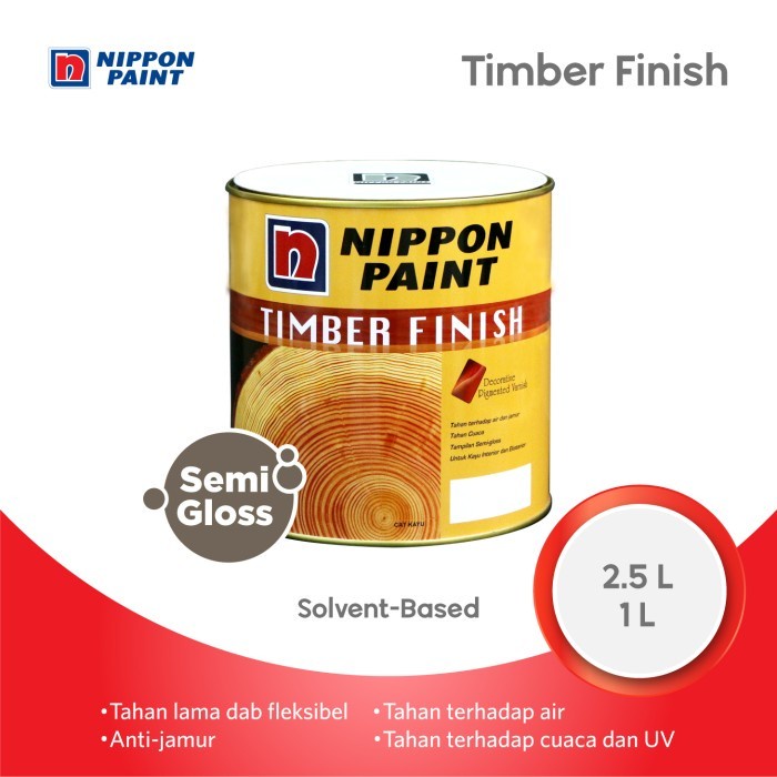 Jual Nippon Paint Timber Finish2,5LCat Varnish Kayu Transparan Semi