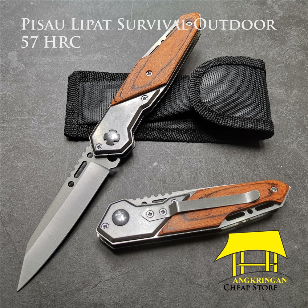 Pisau Lipat Survival 54 Hrc Edc Camping Outdoor Shopee Indonesia