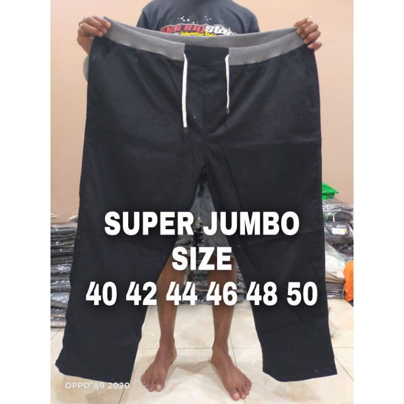 (BIG SIZE)celana panjang jumbo pria rip karet