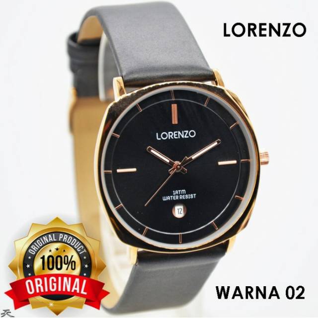 JAM TANGAN PRIA KEREN LORENZO 1058 KULIT.ORIGINAL BERGARANSI RESMI 1TH