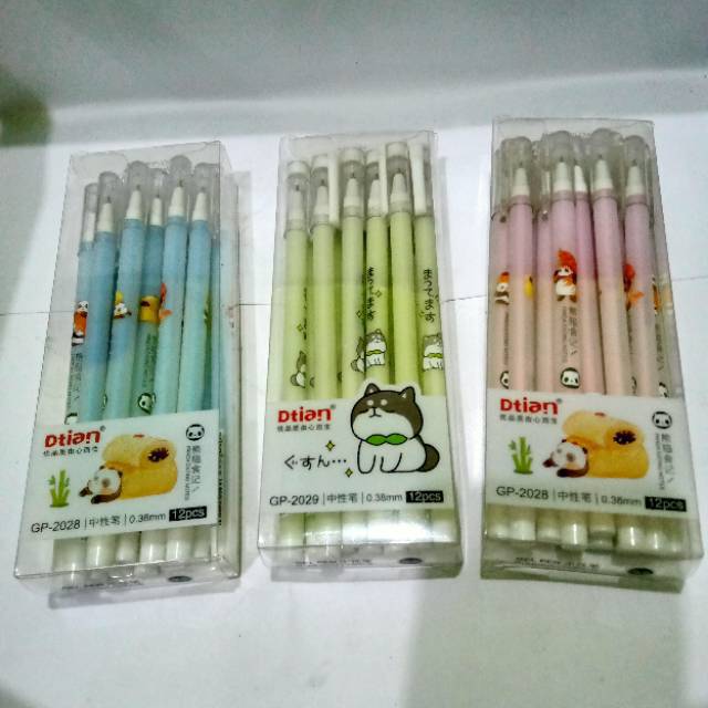 

Pulpen gel / gel pen Dtian karakter lucu 0.38mm