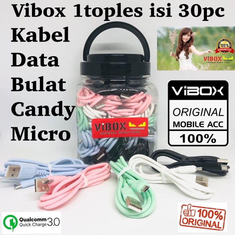 PROMO 1TOPLES ISI 30PCS KABEL DATA CANDY BULET FLECO FAST CHARGING