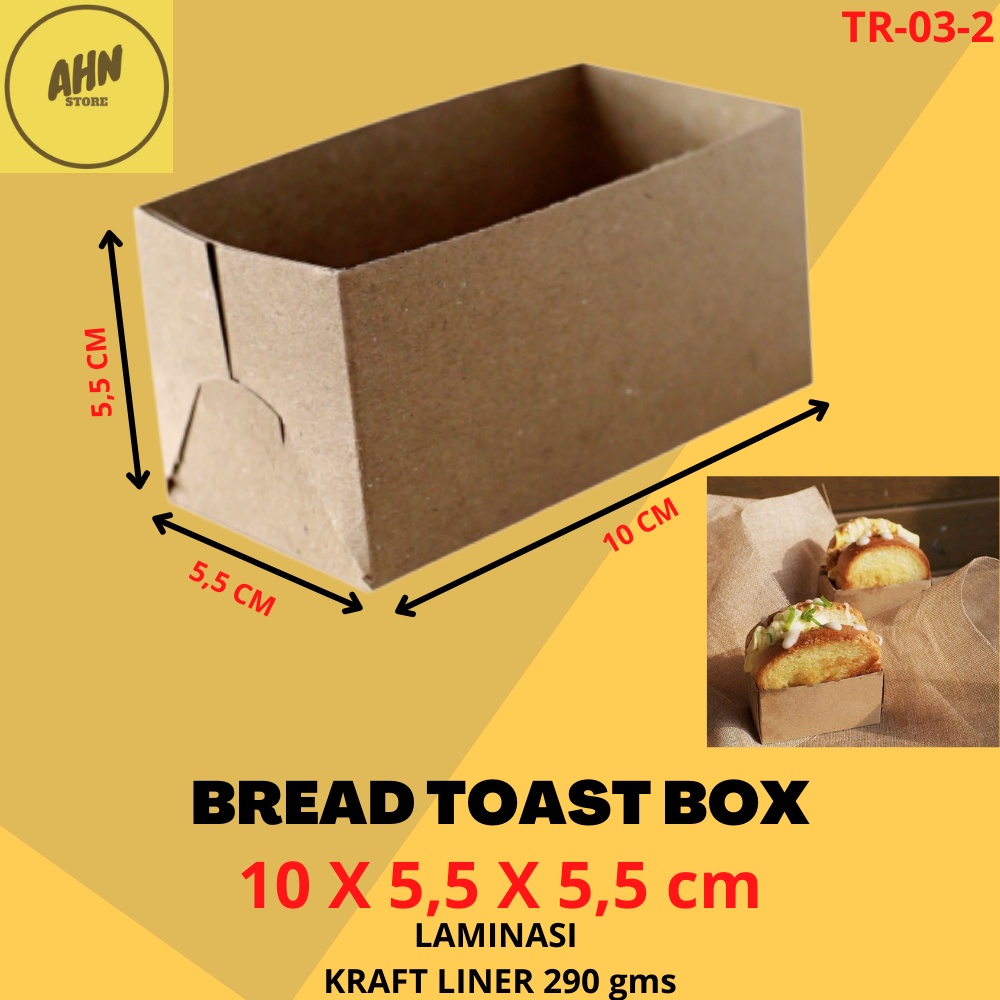 

KARDUS DUS BREAD TOAST BOX / WADAH MAKANAN SNACK KOTAK BOX ROTI BAKAR FOOD TRAY 10x5,5x5,5 CM