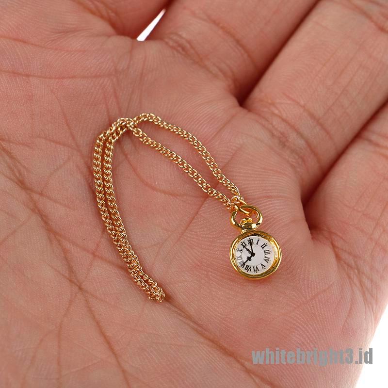 (white3) 1pc Jam Saku / Kalung Mini Skala 1: 6 Untuk Boneka Militer
