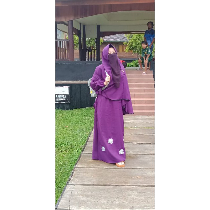 gamis khodijah syari set khimar pet murah cod
