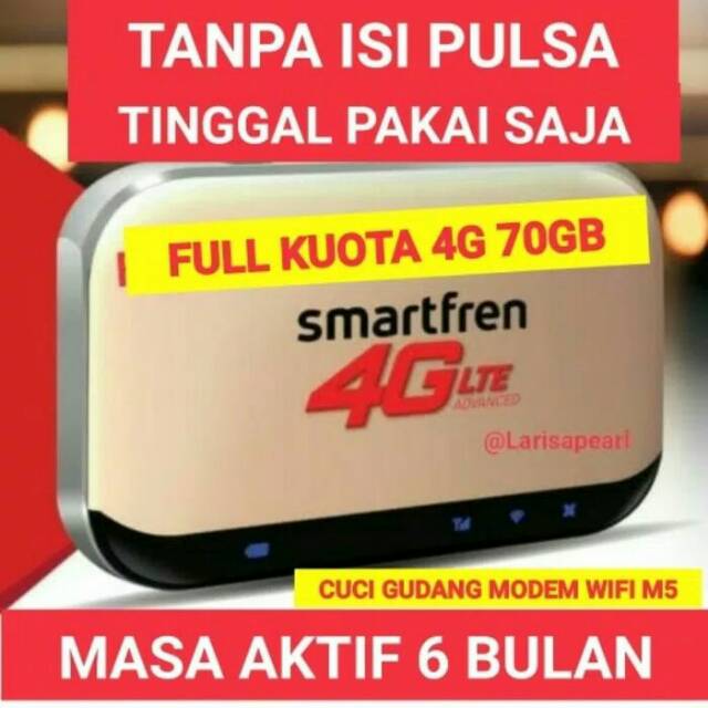 Mifi 4G modem wifi 4G smartfren Andromax M5 (FREE KUOTA 70GB)