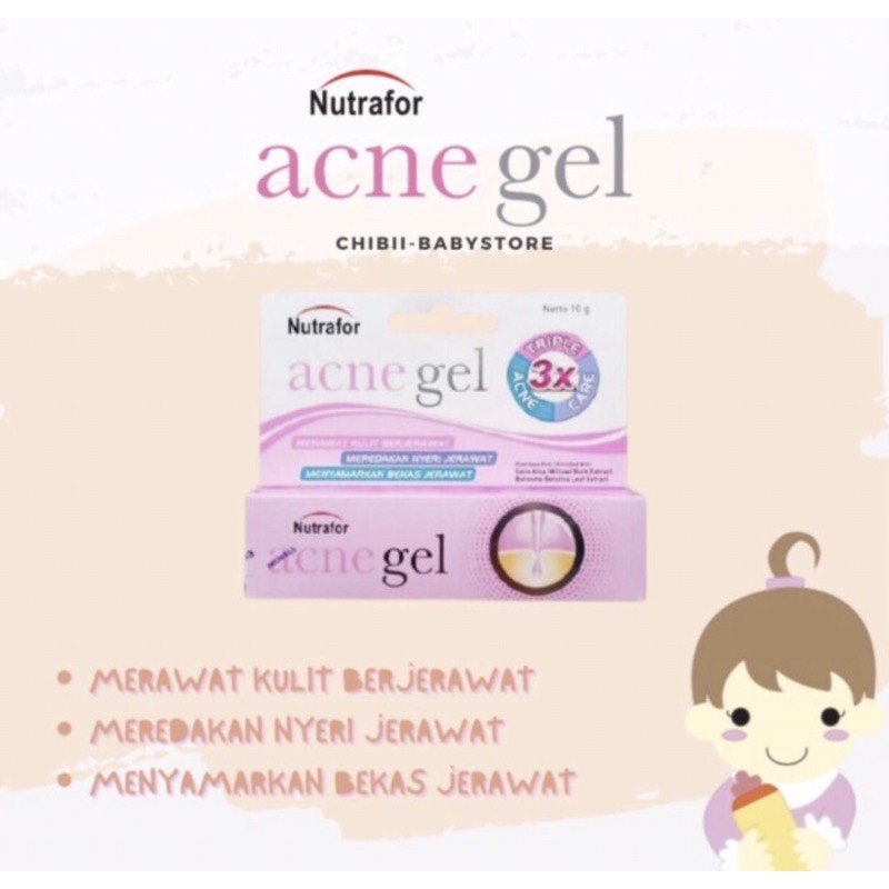 Nutrafor acne gel 10 gram ( krim menghilangkan jerawat )