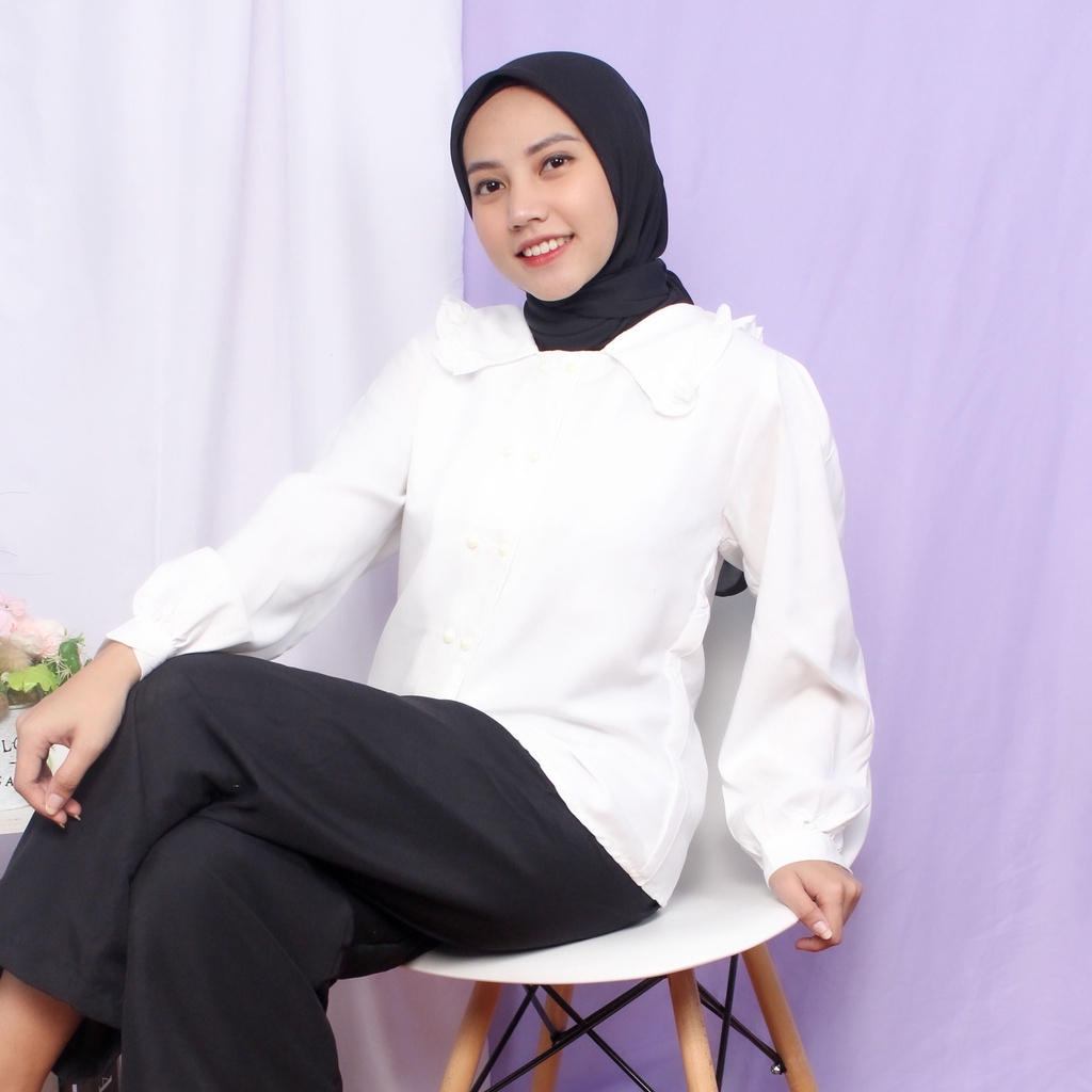 BLOUSE WANITA/BLOUSE BLONI FULL KANCING DAILY BUSUI WANITA BLOUSE MOSCREPE/TOMISHA BLOUSE FULL KANCING-3