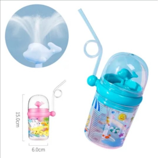 AFD TEMPAT MINUM ANAK MODEL AIR MANCUR | SEDOTAN PORTABLE UNIK / Botol Minum Spray Air Mancur Bentuk-2