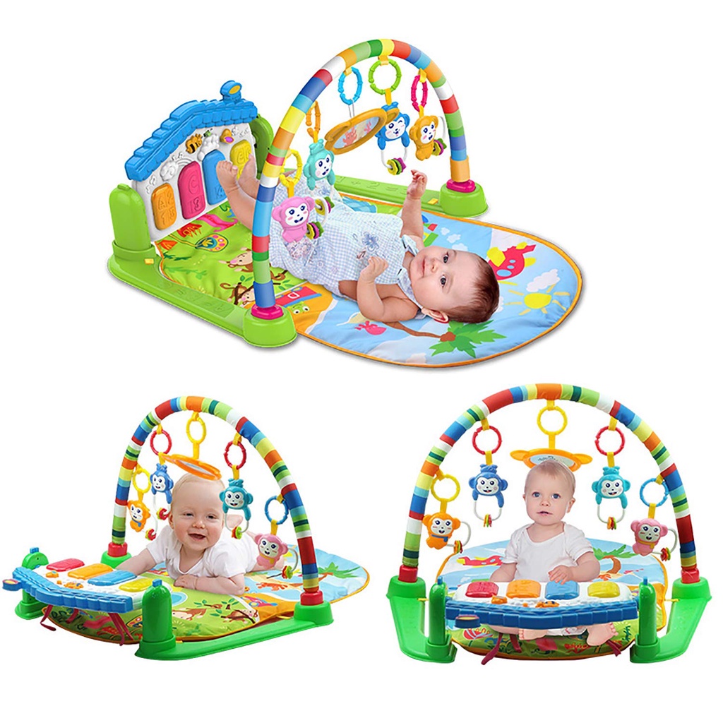 ☀ INDOLAND ☀ Baby Play Gym Mainan Anak Bayi Rattle &amp; Piano Playmat Matras / Kasur Bayi Playgym Musical T005