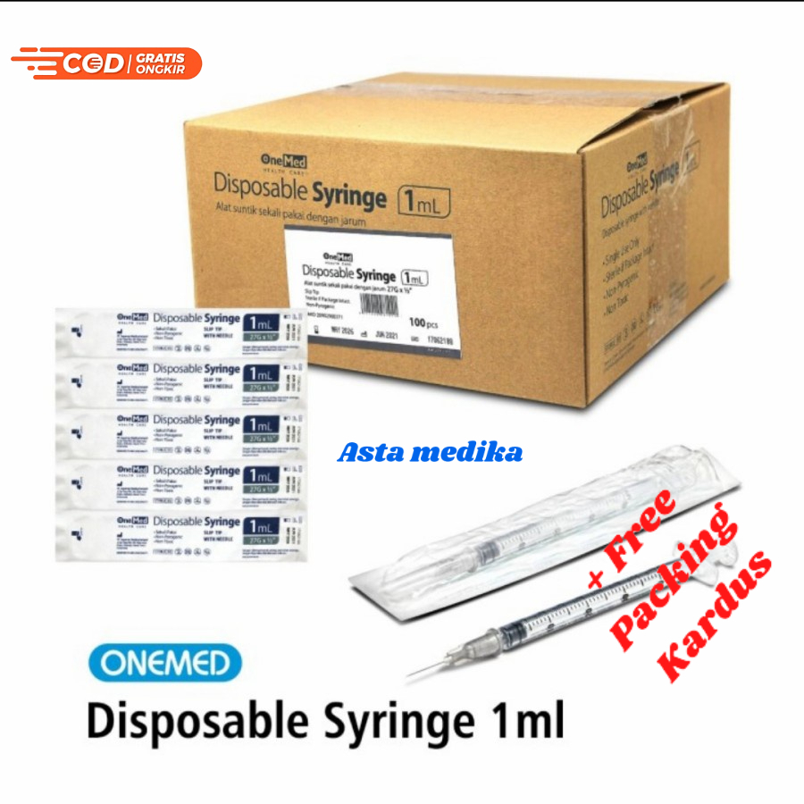 Spuit Disposable Syringe Onemed 1cc 3cc 5cc 10cc 20cc 50cc