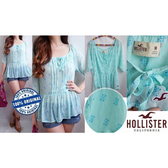 Hollister Soft Blue Chiffon Babydoll